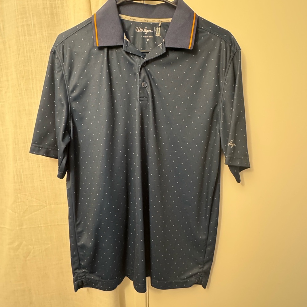 Walter Hagen Navy Polo with Orange Accents